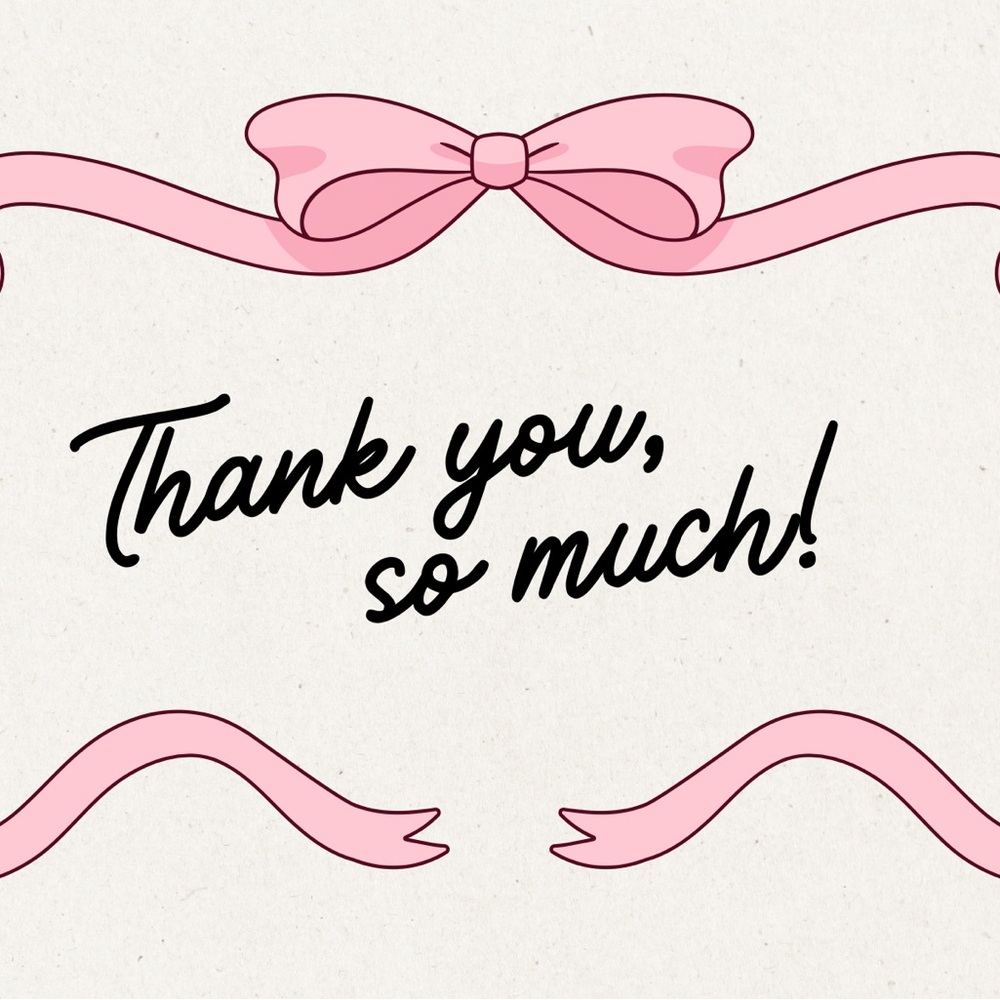 Pink Ribbon Thank You Card